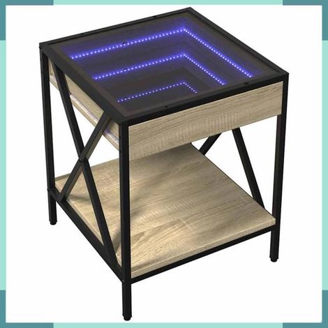 847693 Table basse avec LED Infinity chêne sonoma 40x40x49 cm (1/5)
