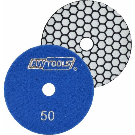 AW, tampone di lucidatura 100 mm, grana 50, utensile di lucidatura a secco, idealeper superfici in metallo, plastica e legno, per lavori di restauro e falegnameria, colore grigio
