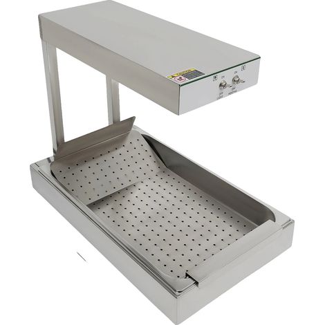 Station de réchauffage pour frites, 750W de puissance, design de table, Argent (1/2)