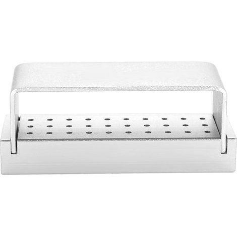 Boîtier de Stérilisation en Aluminium pour Fraises Dentaires, Porte-Blocs Autoclavable, Outil Dentiste Argenté (1/5)