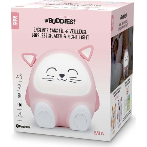 Bigben Kids Wireless Bt Speaker With Night Light Cat Shape Pink Btkidscat