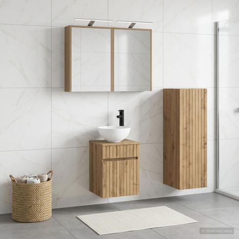 vidaXL Bathroom Furniture Set 4 pcs Artisan Oak (1/5)