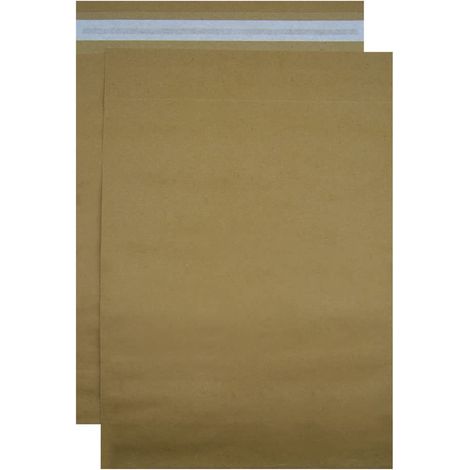 Bolsas de Papel Kraft para Envíos con Apariencia Cartón. Opaco con Autocierre Fácil Adhesivo y Resistente. Sobres Grandes Marrones Portadocumentos de Varios Tamaños 420x500x100 mm - 125 uds (1/5)