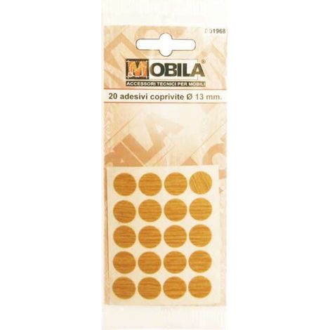 20 PEZZI - ADESIVI COPRIVITE Ø13MM - COLORE LEGNO DI FRASSINO (1/2)