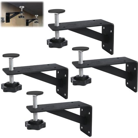 Lot de 4 Support D'Évier Encastré, Réglables Support En Acier Inoxydable, Kit De Support D'Évier Encastré, Système D'Installation Et Réparation Pour Évier De Cuisine (1/5)