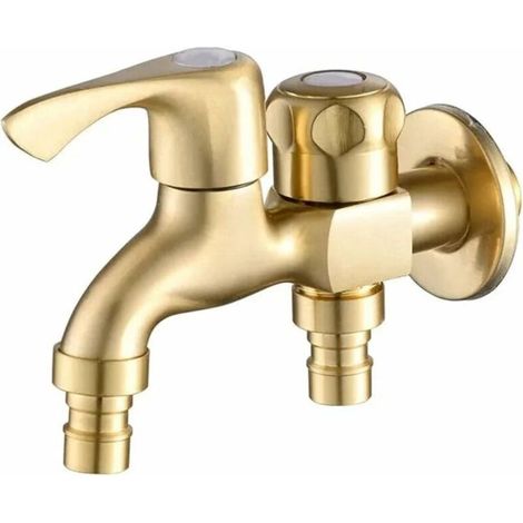 Double water tap Garden tap double washing machine tap brass G1/2 double outlet outdoor tap