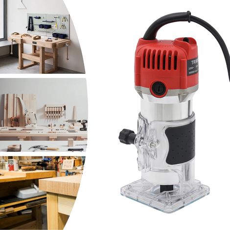 Router, motor de cobre de 800 W, velocidad de 30000 RPM, rojo. (1/2)