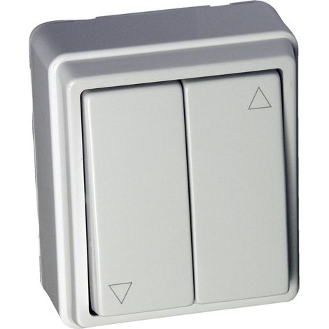 Interrupteur mural en saillie 10A – Montage apparent – Pour stores et luminaires – Dimensions 65x55x33mm – Tension 230V – Kaiser Nienhaus