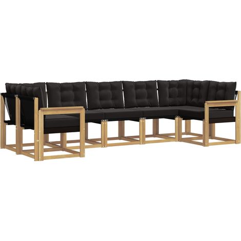 Outdoor Sofa Set with Cushion 7 pcs White and Black vidaXL (1/5)