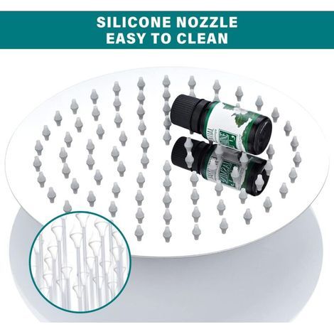 Pommeau de douche à effet pluie rond, pommeau de douche anticalcaire, pommeau de douche en acier inoxydable, pommeau de douche à économie d'eau, pommeaux de douche de 8 pouces (1/4)