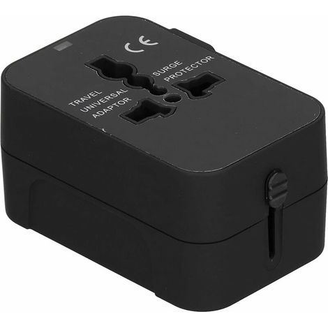 Adattatore da viaggio USB, convertitore di alimentazione portatile intelligente per casa e viaggi (nero) (1/5)
