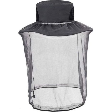 Chapeau bob en maille, filet de jardinage, mentonnière réglable, filet anti-moustiques, protection faciale respirante, adapté au jardinage et aux activités de plein air (Gris foncé) (1/3)