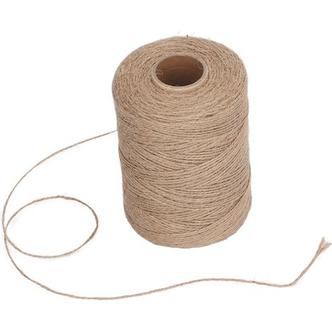 Ortviai Corde en jute naturelle 2 mm – 300 m, idéale pour bricolage, décoration murale, jardinage et artisanat