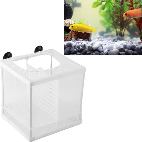 Fish Incubator Mesh Box Aquarium Breeding Hatchery Fish Tank Isolation Box Young Fish Farm Incubator with Isolation Panel (1/5)