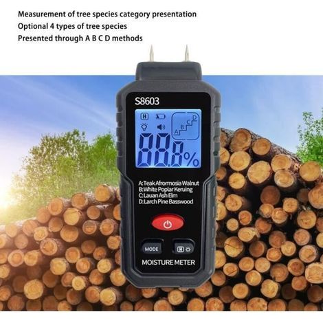 pair Humidimètre numérique pour bois Numérique Bois Humidimètre ABS Bois Humidité Testeur Poids Léger Bois Détecteur En Stock ABI