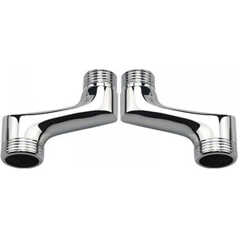 Raccord Contre Coudé Douche,Laiton Coudé RéDucteur,Bras Pivotant RéGlable,Raccord Mural Contre Coudé,Raccord Excentré 1/2 3/4,Chrome (1/5)