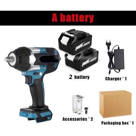 Visseuse à chocs haute performance – Couple 1800 Nm – Sans balais – 2 accus – Compatible Makita (1/5)
