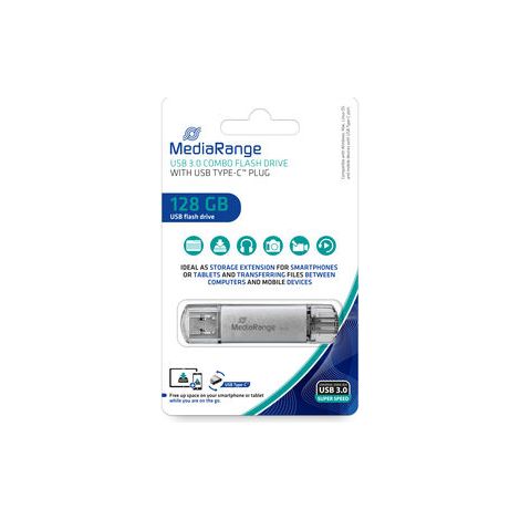 MR938 unidad flash USB 128 GB USB Type-A / USB Type-C 3.2 Gen 1 (3.1 Gen 1) Plata