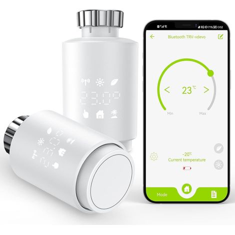Tête Thermostatique Connectée, Thermostat Radiateur Intelligent(HUB REQUIS) Compatible avec Alexa/Google Home, Vanne Thermostatique Programmable Contrôlé à Distance par l'APP (1/5)