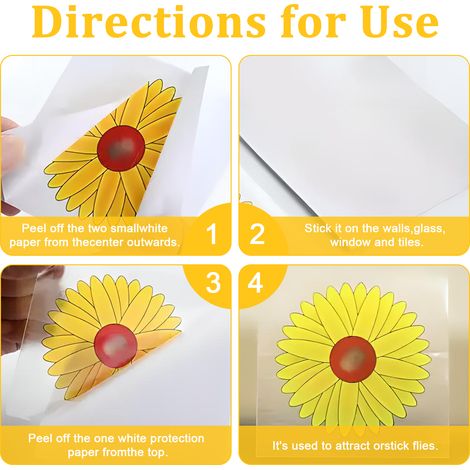 Piège À Mouches Adhésif Pour Fenêtre - Jaune Tournesol - 18 Pièces (1/5)