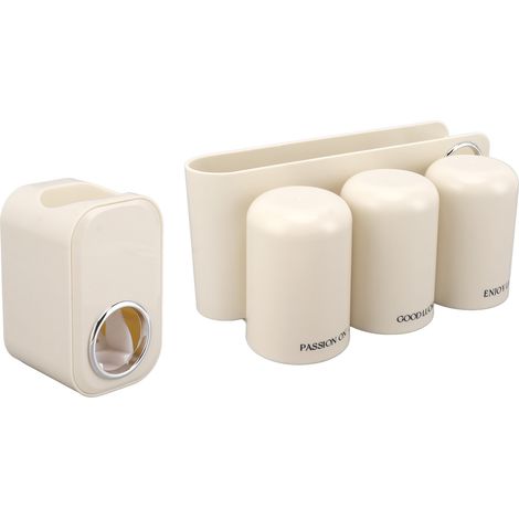 Porte-brosses à dents suspendu pour salle de bain, organisateur de brosses à dents sans perçage, support de rangement pour 3 compartiments (1/5)