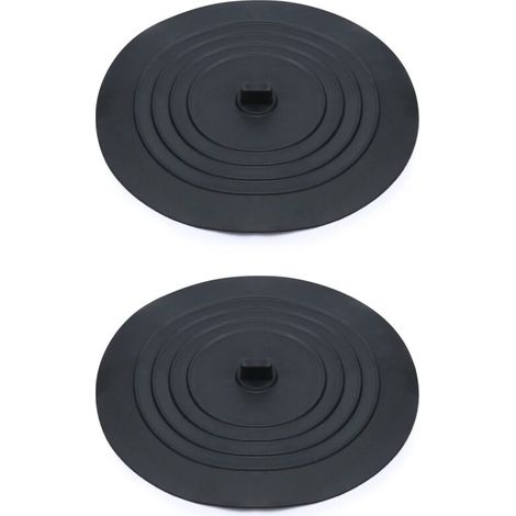 Lot De 2 Bouchons De Vidange en Silicone, Bouchons D'évier, Bouchon Baignoire, 15 cm, pour Évier De Cuisine, Baignoire, Noir