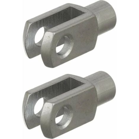 2x Chape femelle G6x12 M8x1,25 pièce de fixation pour vérin à gaz Universel Tracteur Véhicule Etrier Tête Embout Fourche Goupille