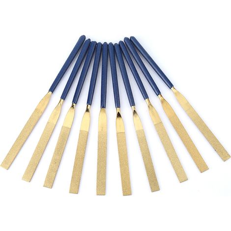 Lot de 10 Limes Diamantées Plat Haute Résistance à l'Usure Outil de Réparation de Bijoux 5x180 mm (1/5)