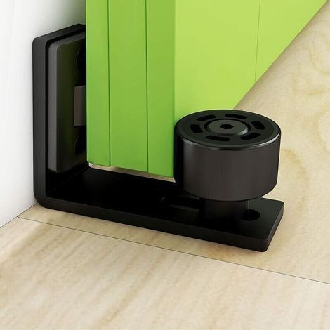 Guide au sol réglable pour portes coulissantes en bois, noir. (1/5)