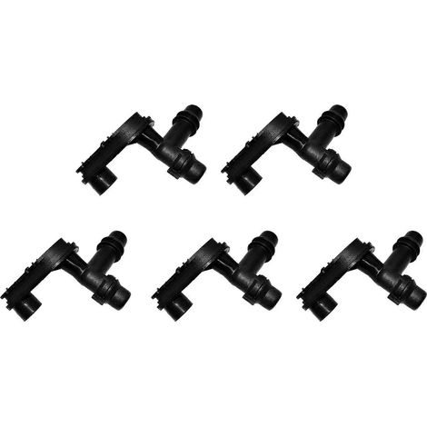 Lot de 5 raccords de tuyau de refroidisseur d'eau pour voiture 17111707817 pour BMW E46 320I 323I 325I 328I 330I (1/5)