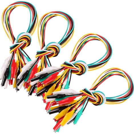 40pcs Cordons de Test à Pinces Crocodiles avec Fils de Connexion Souples en Cuivre et Pvc, Forte Élasticité, Conductivité Électrique Élevée, pour Test Électrique et Dépannage (1/5)