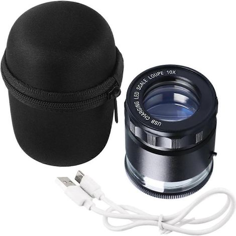Loupe de bijoutier illuminée 10X avec échelle de mesure -- (1/5)