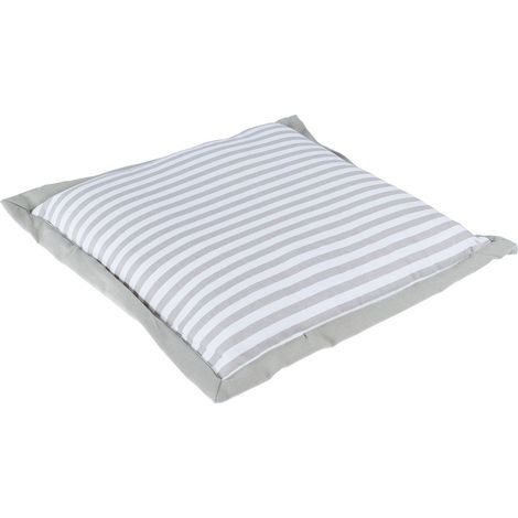 HOMESCAPES Grey and White Striped Seat Pad