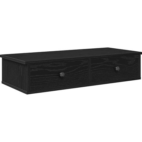 Maison Exclusive - Wandregal mit Schubladen Schwarz 80x31x17 cm H