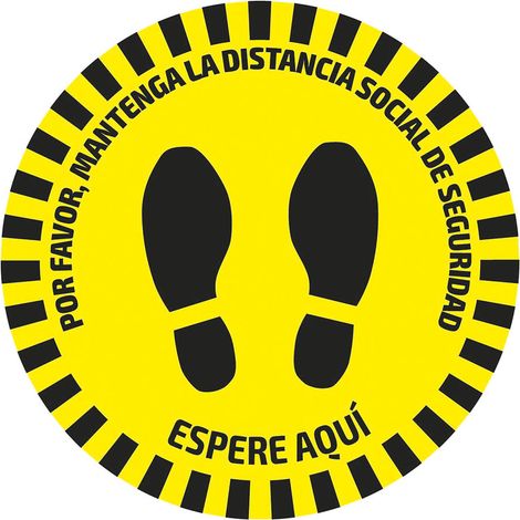 ÉTIQUETTE DE MARQUAGE AU SOL AUTOCOLLANTE RONDE – DISTANCE DE SÉCURITÉ JBM53843ES