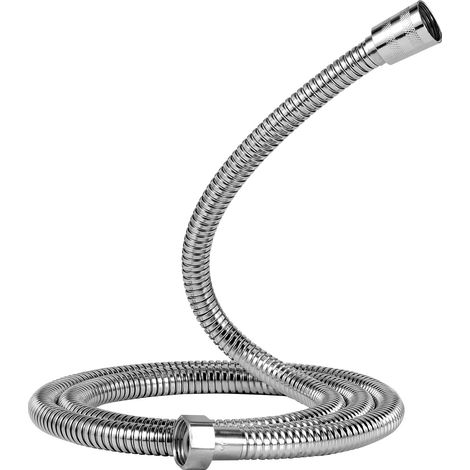Flexible de douche en acier inoxydable, 150 cm, anti-torsion, anti-explosion, anti-fuite, chromé, pour douchette à main (1/4)