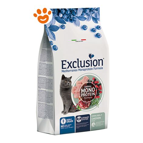 Exclusion Cat Mediterraneo Monoproteico Noble Grain Sterilised Adult Pollo 7+ - Sacco 1,5 Kg -