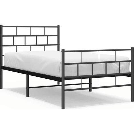 Maison Exclusive - Cadre de lit métal sans matelas avec pied de lit noir 100x190cm (1/5)