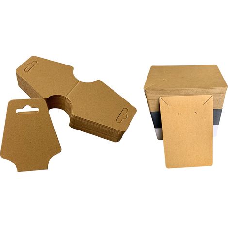 Packung mit 200 Retro-Etiketten aus dickem Kraftpapier zur Präsentation von Halsketten, Ohrringen und Armbändern in Juweliergeschäften (1/5)