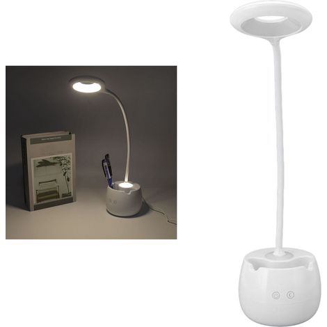 Wiederaufladbare LED-Schreibtischlampe über USB, augenschonendes Leselicht, 3 Beleuchtungsmodi, Touch-Steuerung, integrierter Stifthalter für Zuhause und Büro. (1/5)