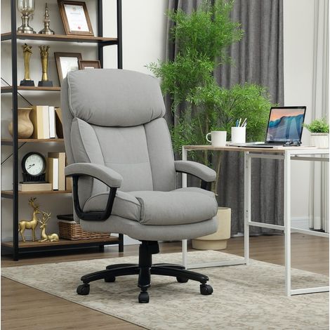 Sedia da ufficio schienale alto 200 kg, altezza regolabile, grigio chiaro HAVRYA (1/4)