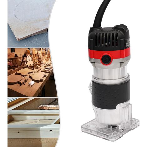 Brushless Cordless Router 20V 800W 30000R/Min with 2x Carbon Brushes and 2x Wrenches Router Tool for Wood Trimming/Wood Grooving/Hand Production/Wood Processing