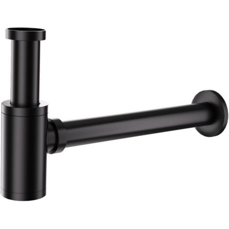 Siphon de Lavabo Noir Universel Tube Siphon de Lavabo Siphon en Acier Inoxydable 1 1/4 x 32mm Salle de Bain Siphon Évier Métal Siphon à Tube Siphon à Tube Syphon Lavabo Reglable Anti Odeur (1/5)