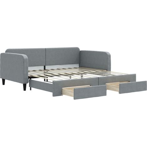 Maison Exclusive - Divano Letto Estraibile Cassetti Grigio Chiaro 100x200 Tessuto