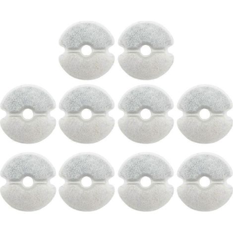 Lot de 10 filtres pour fontaine à eau pour chat et chien, distributeur d'eau de bonne qualité, accessoires rechargeables pour fontaine animale. (1/4)