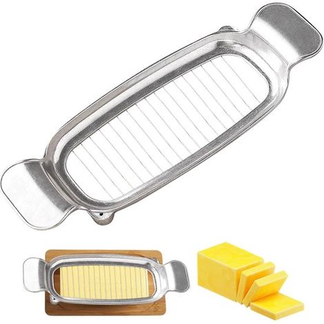 Cortador de mantequilla y queso, Cortador de queso con alambre de acero inoxidable, Cortador de mantequilla manual multifuncional (1/5)