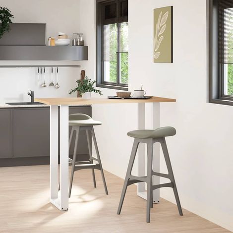 Pied de meuble,Pieds de table de bar en U, 2 pièces, blanc, 50 x (110-111) cm, acier CFW21047 (1/5)