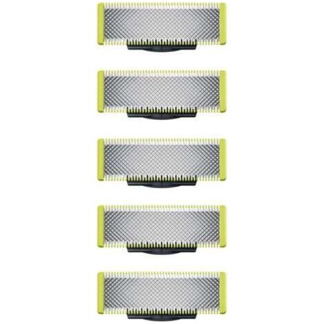 Applicable à OneBlade - Lames de rechange, pour rasoir/tondeuse électrique OneBlade, acier inoxydable robuste, taille, stylisation et rasage, lot de 5 (1/5)