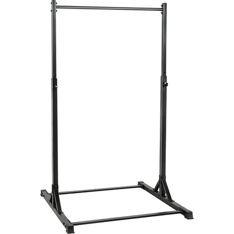 Station de musculation power tower avec barre de traction, support 200 kg, 8 hauteurs réglables, noir (1/5)