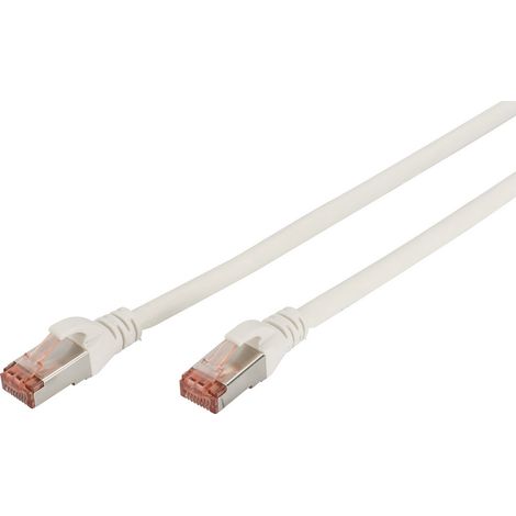 Digitus DK-1644-050/WH RJ45 Netzwerkkabel, Patchkabel CAT 6 S/FTP 5.00 m Weiß Flammwidrig, Foliensch